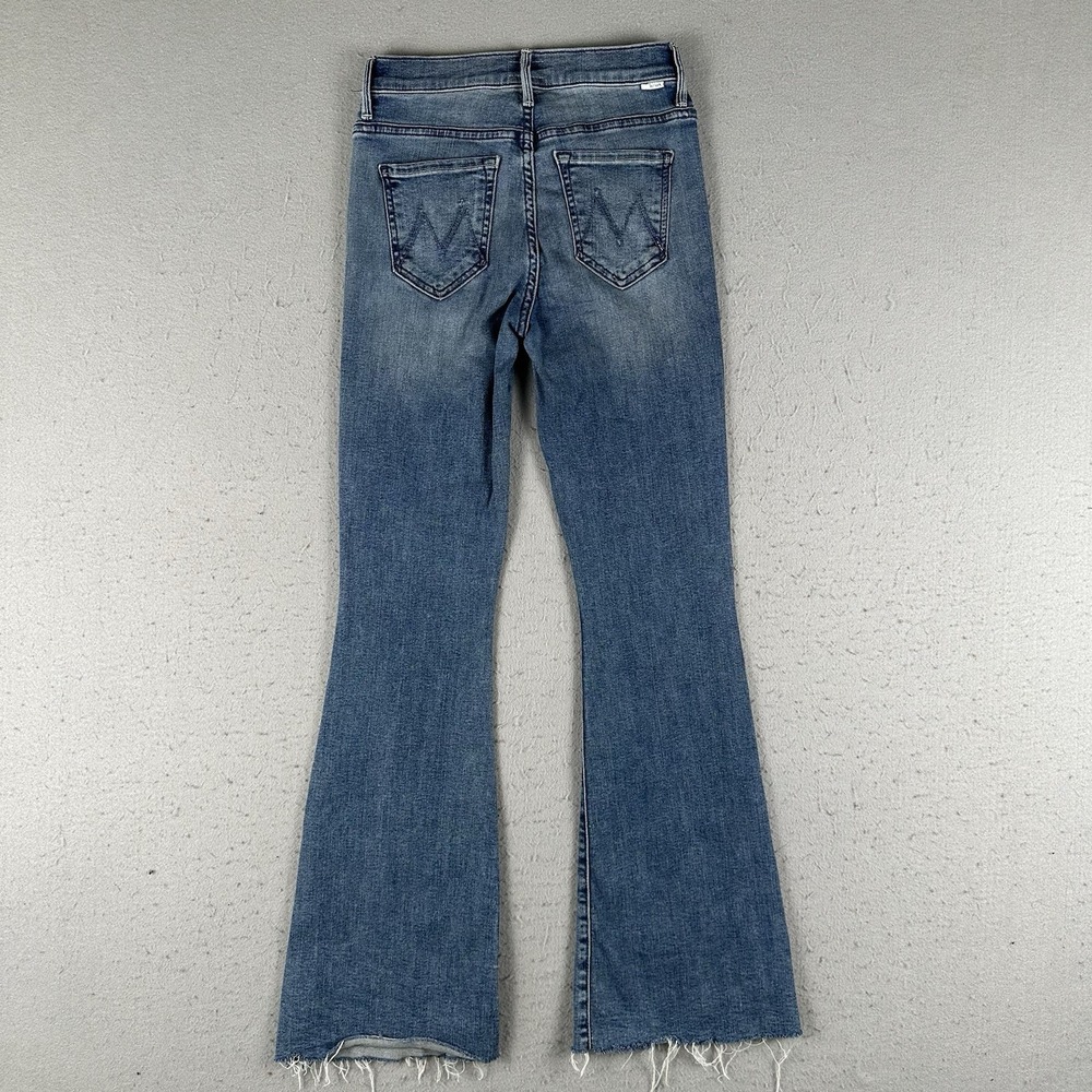 Mother The Weekender Fray Jeans Women's 24 Blue Denim Mid Rise Flare - Picture 15 of 16